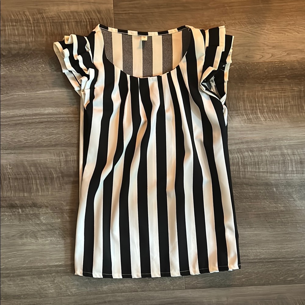 Black and White Striped Blouse